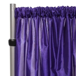 *FR* Taffeta Drape Panel by Eastern Mills 9 1/2 FT Wide w/ 4" Sewn Rod Pocket - Dark Purple