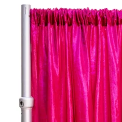 *FR* Taffeta Drape Panel by Eastern Mills 9 1/2 FT Wide w/ 4" Sewn Rod Pocket - Fuchsia