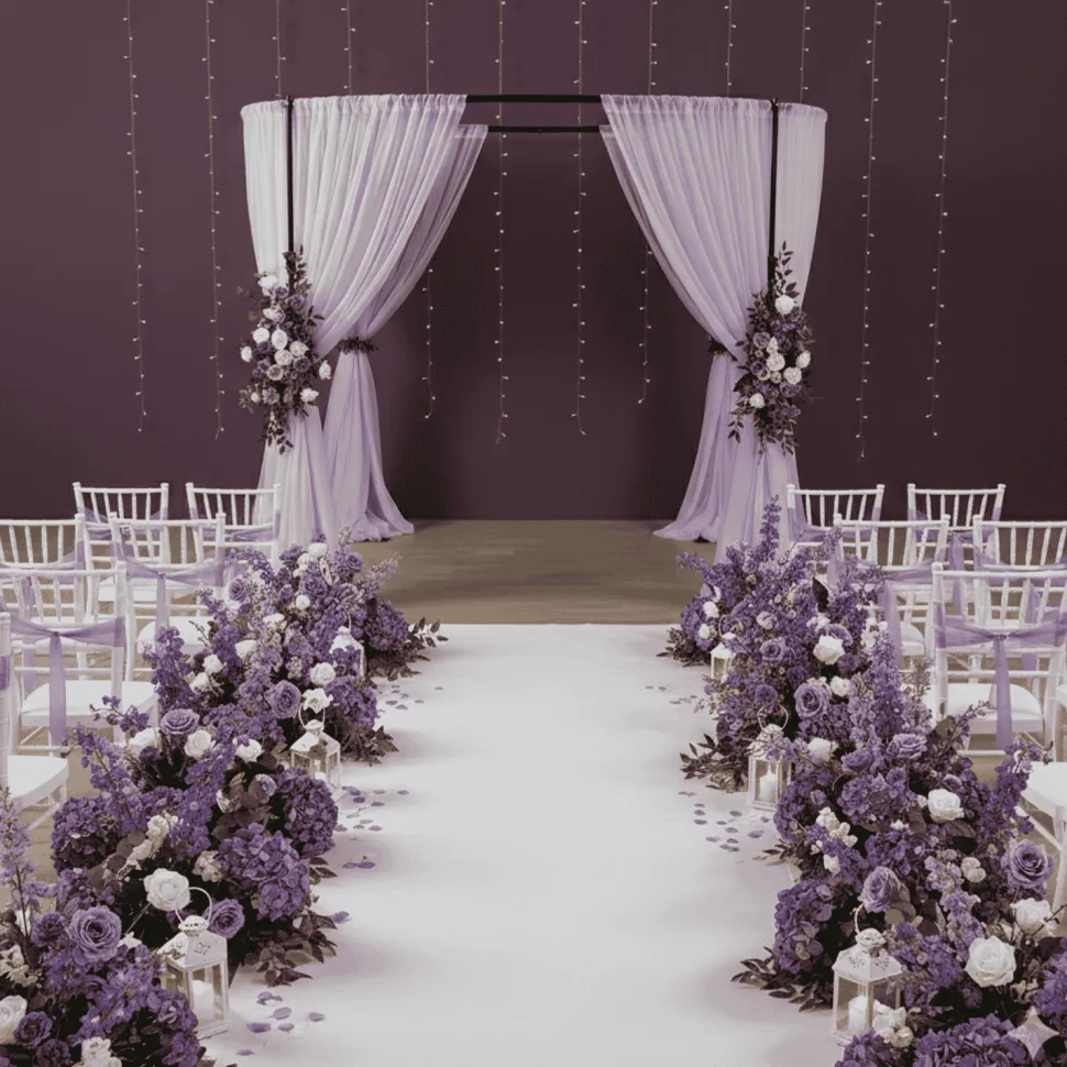 10ft Adjustable 4-Post Black Metal Round Canopy Backdrop Stand (Circular Arch / Chuppah / Mandap Frame)
