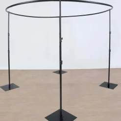 10ft Adjustable 4-Post Black Metal Round Canopy Backdrop Stand (Circular Arch / Chuppah / Mandap Frame)