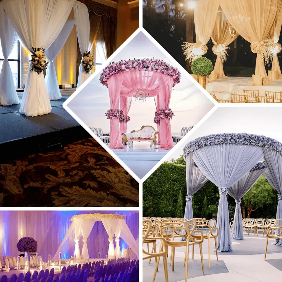 10ft Adjustable 4-Post Black Metal Round Canopy Backdrop Stand (Circular Arch / Chuppah / Mandap Frame)