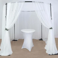 10ft Adjustable 4-Post Black Metal Round Canopy Backdrop Stand (Circular Arch / Chuppah / Mandap Frame)