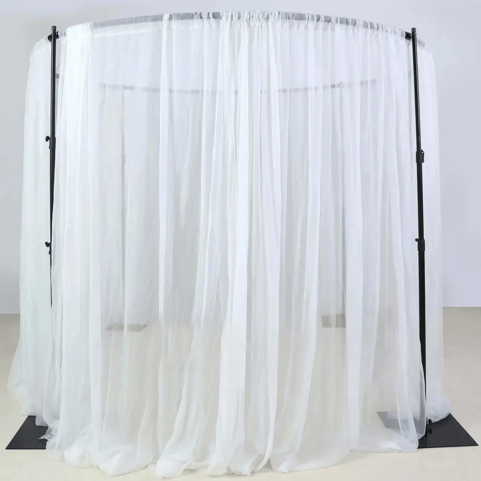 10ft Adjustable 4-Post Black Metal Round Canopy Backdrop Stand (Circular Arch / Chuppah / Mandap Frame)