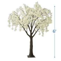 6ft Artificial Cherry Blossom Tree — White, 10 Interchangeable Branches | Customize for Weddings & Events | ModTree™ Collections