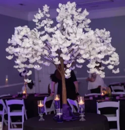 5ft Artificial Cherry Blossom Tree — White, 10 Interchangeable Branches | Customize for Weddings & Events | ModTree™ Collection