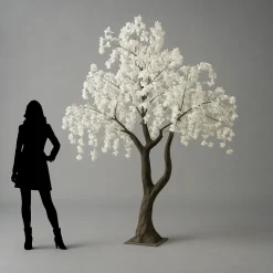 10ft Artificial Drooping Cherry Blossom Tree — White, 20 Interchangeable Branches | Customize for Weddings & Events | ModTree™ Collection