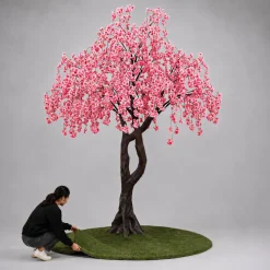 10ft Artificial Drooping Cherry Blossom Tree — Pink, 20 Interchangeable Branches | Customize for Weddings & Events | ModTree™ Collection