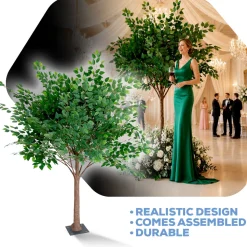 6ft Artificial Fig Leaf Tree — Green, 10 Interchangeable Branches | Customize for Weddings & Events | ModTree™ Collection