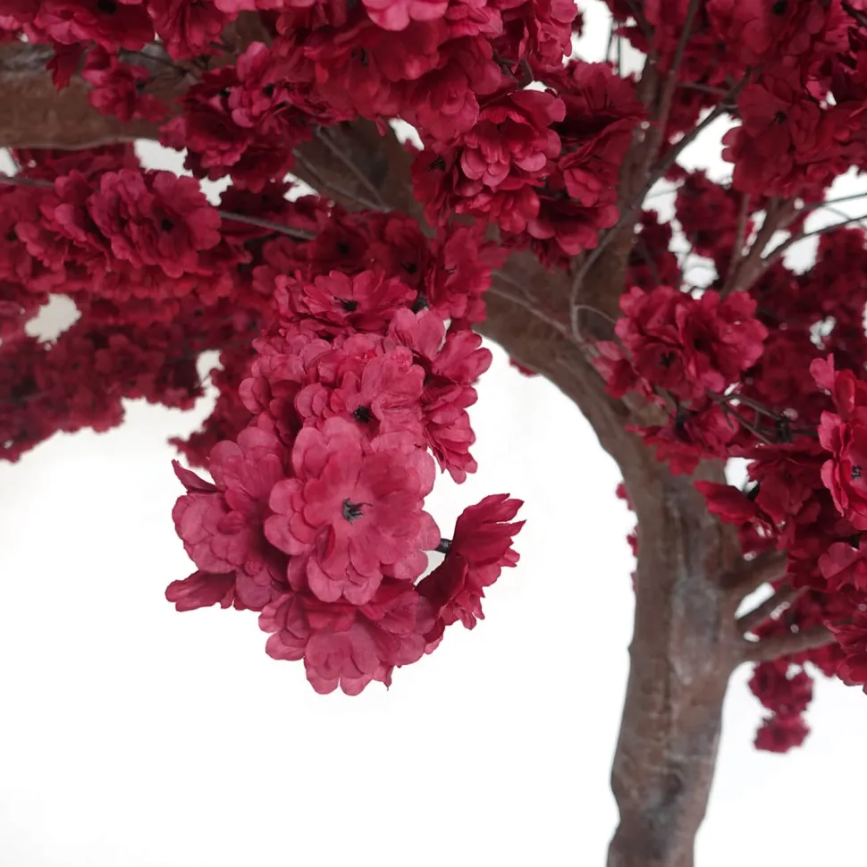 11ft Artificial Flowering Hydrangea Tree — Maroon, 27 Interchangeable Branches | ModTree™ Collection