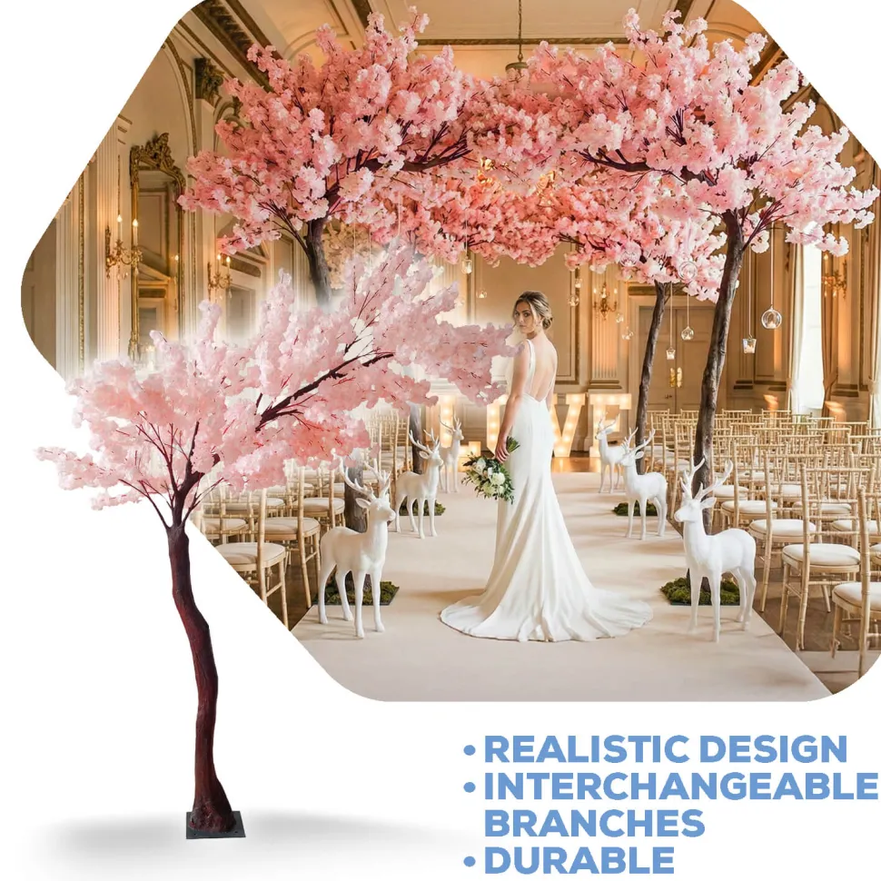 9ft Artificial Flowering Hydrangea Tree — Blush / Light Pink / Pink, 14 Interchangeable Branches | Customize for Weddings & Events | ModTree™ Collection