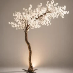 9ft Artificial Flowering Hydrangea Tree — White, 14 Interchangeable Branches | Customize for Weddings & Events | ModTree™ Collection