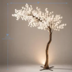9ft Artificial Flowering Hydrangea Tree — White, 14 Interchangeable Branches | Customize for Weddings & Events | ModTree™ Collection