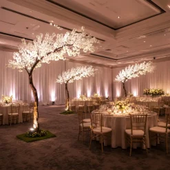 9ft Artificial Flowering Hydrangea Tree — White, 14 Interchangeable Branches | Customize for Weddings & Events | ModTree™ Collection