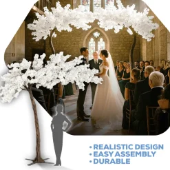 11ft Artificial Flowering Hydrangea Tree — White, 27 Interchangeable Branches | ModTree™ Collection