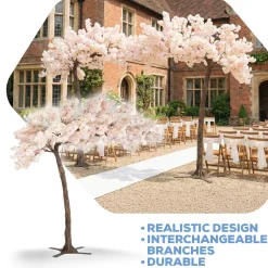 11ft Artificial Flowering Hydrangea Tree — Blush / Light Pink, 27 Interchangeable Branches | ModTree™ Collection