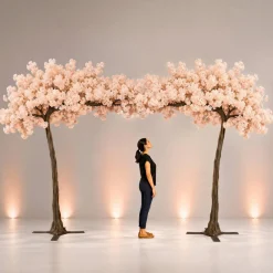 11ft Artificial Flowering Hydrangea Tree — Blush / Light Pink, 27 Interchangeable Branches | ModTree™ Collection