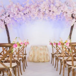 11ft Artificial Flowering Hydrangea Tree — Blush / Light Pink, 27 Interchangeable Branches | ModTree™ Collection