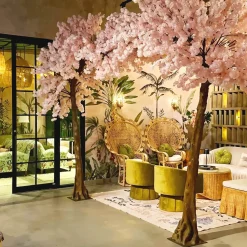 11ft Artificial Flowering Hydrangea Tree — Blush / Light Pink, 27 Interchangeable Branches | ModTree™ Collection
