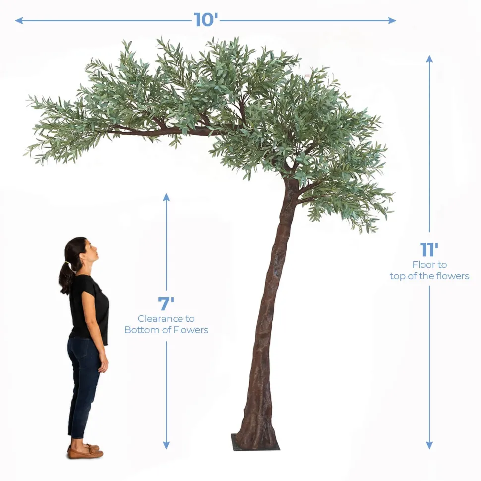 11ft Artificial Green Olive Leaf Tree, 27 Interchangeable Branches | ModTree™ Collection