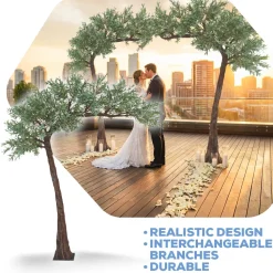 11ft Artificial Green Olive Leaf Tree, 27 Interchangeable Branches | ModTree™ Collection