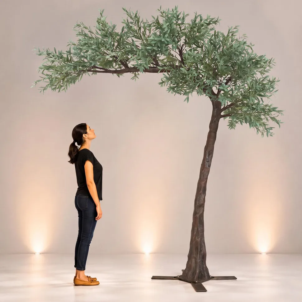 11ft Artificial Green Olive Leaf Tree, 27 Interchangeable Branches | ModTree™ Collection
