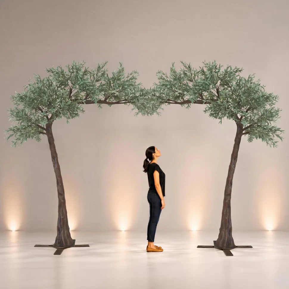 11ft Artificial Green Olive Leaf Tree, 27 Interchangeable Branches | ModTree™ Collection