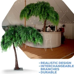 11ft Artificial Green Willow Tree, 27 Interchangeable Branches | ModTree™ Collection