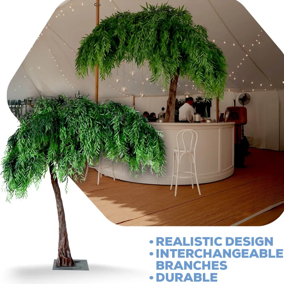 11ft Artificial Green Willow Tree, 27 Interchangeable Branches | ModTree™ Collection