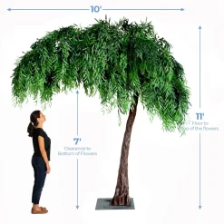 11ft Artificial Green Willow Tree, 27 Interchangeable Branches | ModTree™ Collection