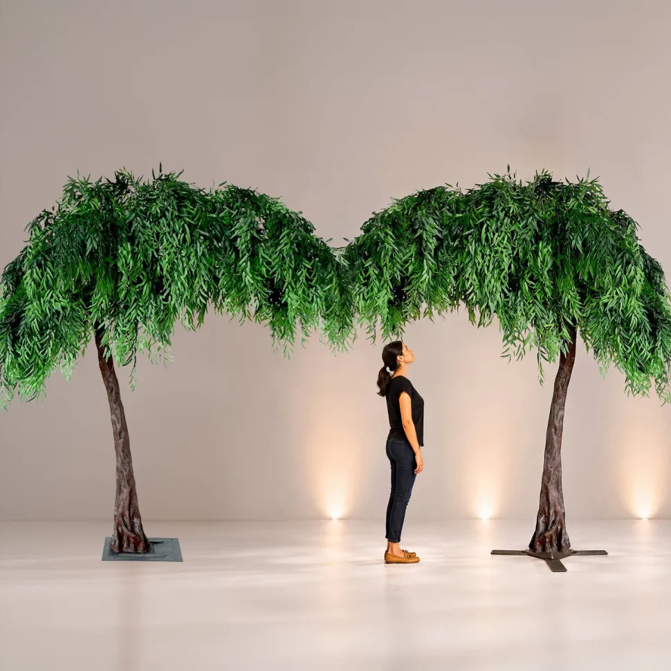 11ft Artificial Green Willow Tree, 27 Interchangeable Branches | ModTree™ Collection