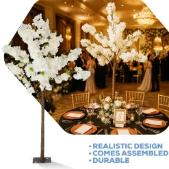 4.5ft Artificial Hydrangea Bloom Tabletop Centerpiece Tree — White | ModTree™ Collection