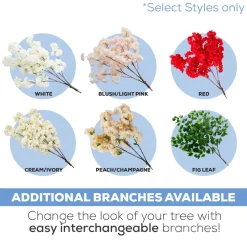 6.5ft Artificial Hydrangea Bloom Tree — White, 10 Interchangeable Branches | Customize for Weddings & Events | ModTree™ Collection