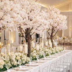 6.5ft Artificial Hydrangea Bloom Tree — White, 10 Interchangeable Branches | Customize for Weddings & Events | ModTree™ Collection