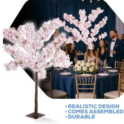 4.5ft Artificial Hydrangea Bloom Tabletop Centerpiece Tree — Blush / Light Pink / Pink | ModTree™ Collection