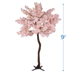 9ft Artificial Hydrangea Bloom Tree — Blush / Light Pink, 19 Interchangeable Branches | ModTree™ Collection