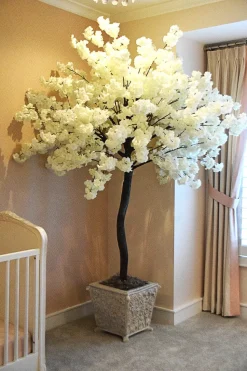 9ft Artificial Hydrangea Bloom Tree — White, 19 Interchangeable Branches| ModTree™ Collection