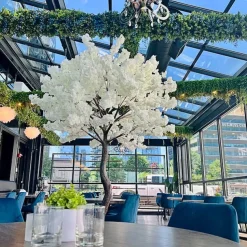 9ft Artificial Hydrangea Bloom Tree — White, 19 Interchangeable Branches| ModTree™ Collection