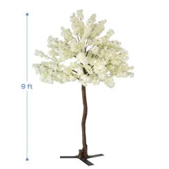 9ft Artificial Hydrangea Bloom Tree — White, 19 Interchangeable Branches| ModTree™ Collection