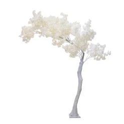 9ft Artificial Plumeria White Trunk Tree — White, 14 Interchangeable Branches | Customize for Weddings & Events | ModTree™ Collection