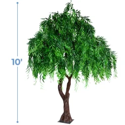 10ft Artificial Willow Tree — Green, 20 Interchangeable Branches | Customize for Weddings & Events | ModTree™ Collection