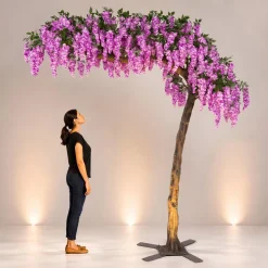 11ft Artificial Wisteria Tree - Light Purple / Purple, 25 Interchangeable Branches | ModTree™ Collection