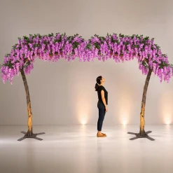 11ft Artificial Wisteria Tree - Light Purple / Purple, 25 Interchangeable Branches | ModTree™ Collection