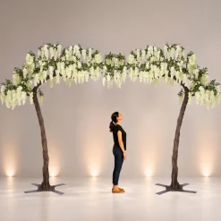 11ft Artificial Wisteria Tree — White, 25 Interchangeable Branches | ModTree™ Collection