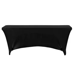 6ft Banquet 200 GSM Grade A Quality Open Back Spandex Table Cover - Black