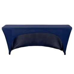6ft Banquet 200 GSM Grade A Quality Open Back Spandex Table Cover - Navy Blue