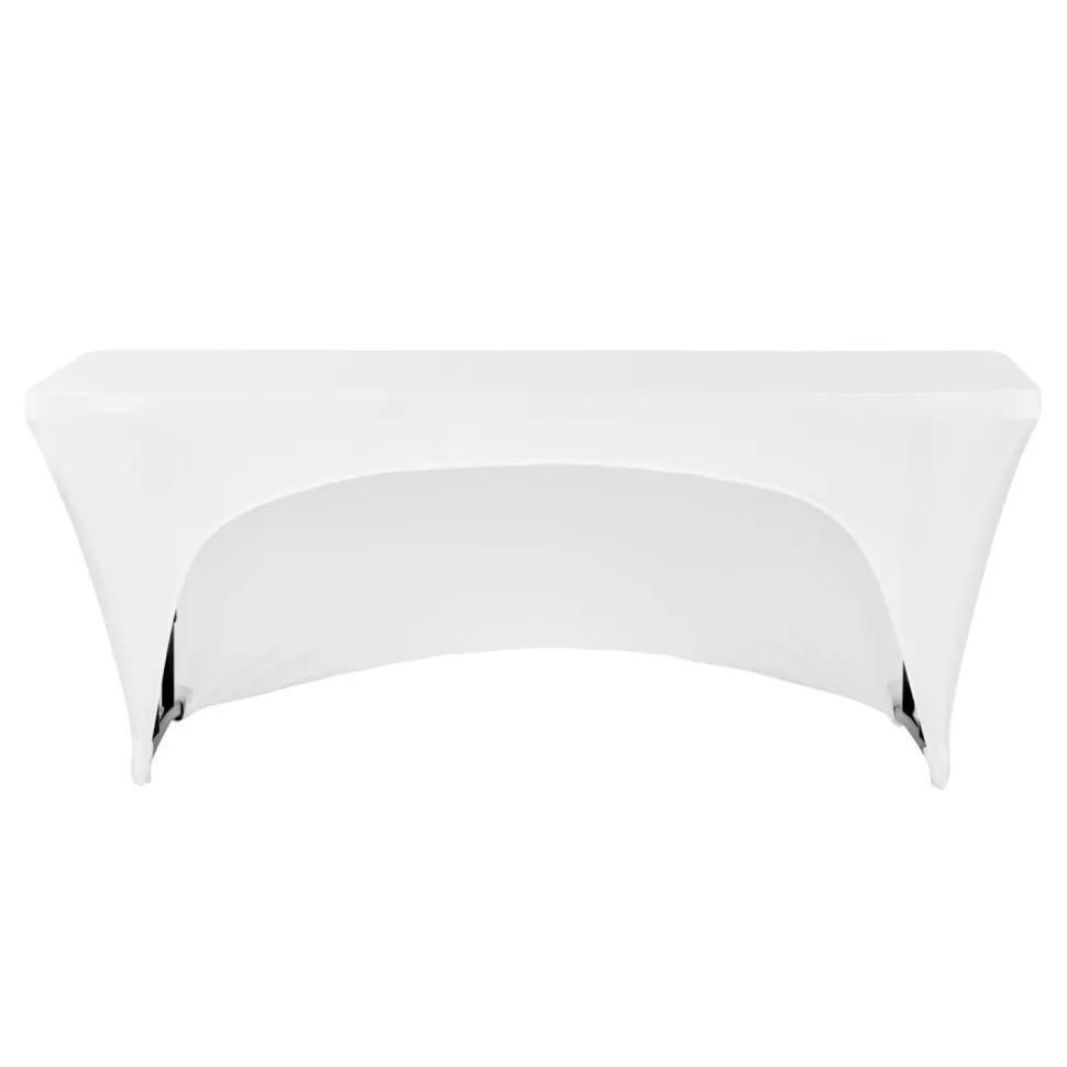 6ft Banquet 200 GSM Grade A Quality Open Back Spandex Table Cover - White
