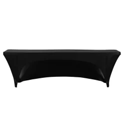 8ft Banquet 200 GSM Grade A Quality Open Back Spandex Table Cover Black