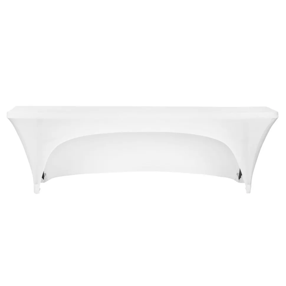 8ft Banquet 200 GSM Grade A Quality Open Back Spandex Table Cover - White