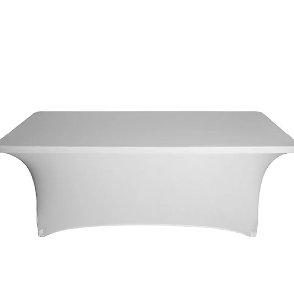 8ft Banquet 200 GSM Grade A Quality Spandex Table Cover - White