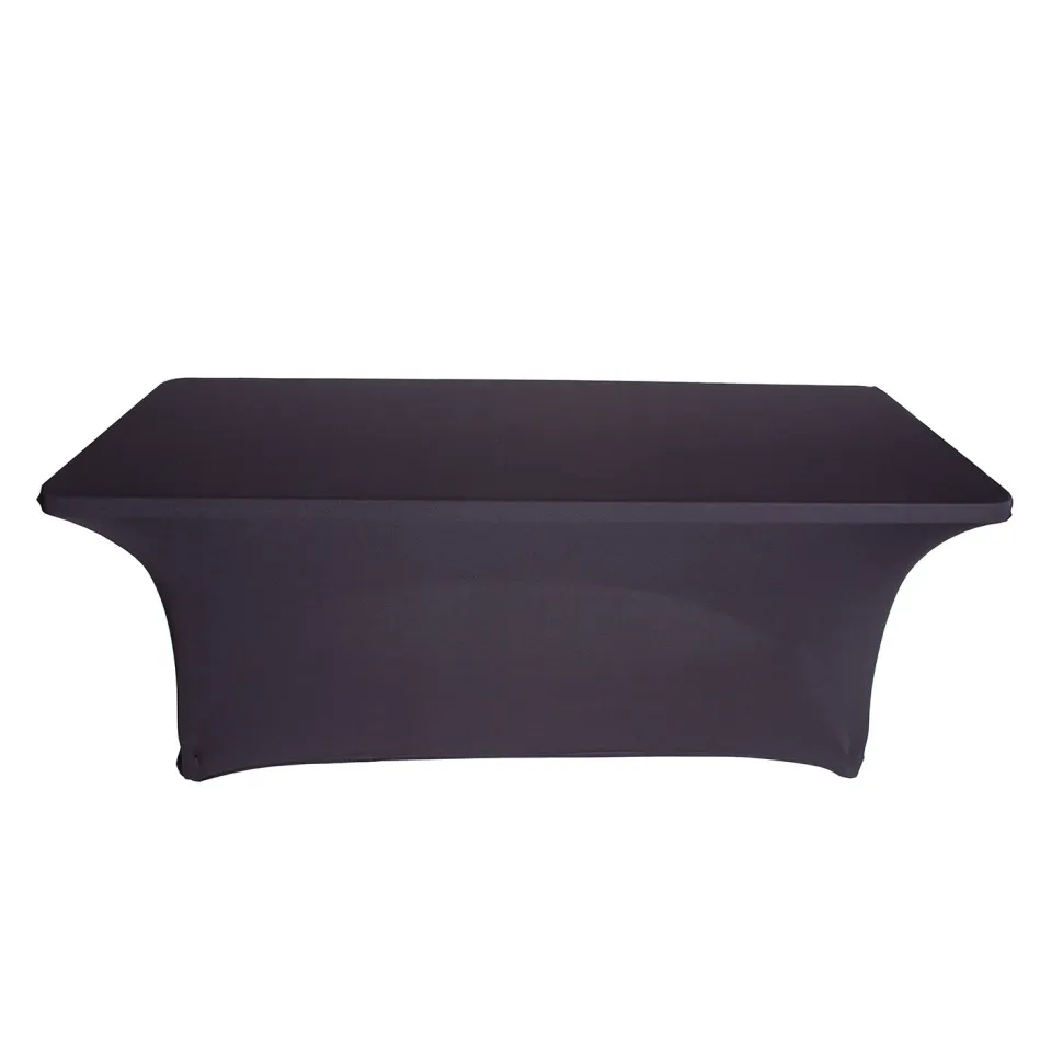 6ft Banquet 200 GSM Grade A Quality Spandex Table Cover - Black